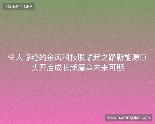 令人惊艳的金风科技股崛起之路新能源巨头开启成长新篇章未来可期 令人惊艳的金风科技股崛起之路新能源巨头开启成长新篇章未来可期